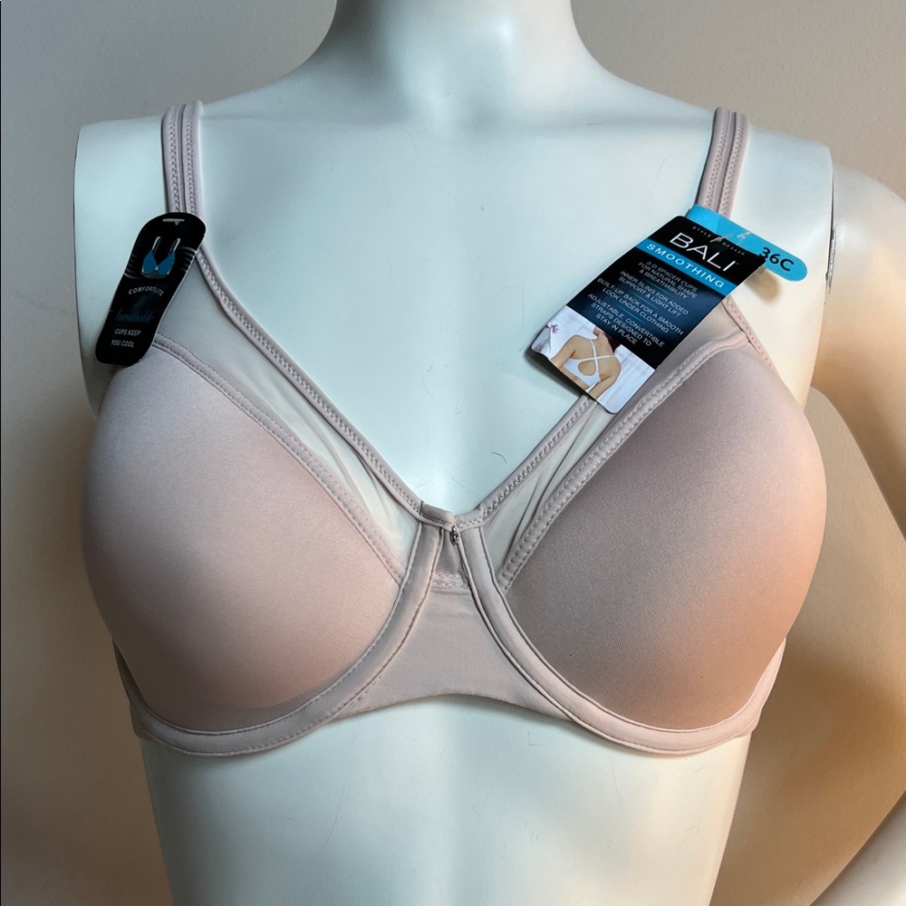 Bali Women's Light Pink Underwire Bra with convertible straps